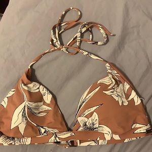Pink Roxy triangle bikini top